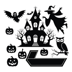  Halloween vector design element set illustration