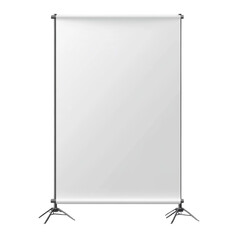 A freestanding white photography backdrop on a simple tripod stand ideal for product photography or studio use.