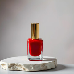 Red nail polish bottle