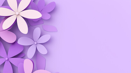 A 3D Render of Delicate Floral Shapes in Lavender and White Tones
