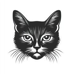 Fototapeta premium Black Cat Head Graphic Design Illustration