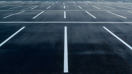 Empty Driving Test Track with Marked Lanes and Clear Pavement for Learner Drivers and Instructors