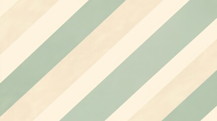 Abstract Diagonal Stripes Pattern in Cream and Green