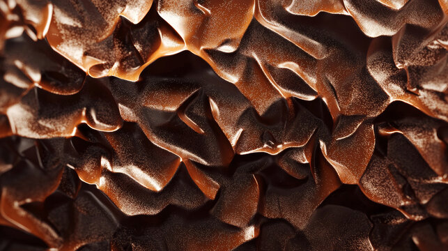 3D abstract chocolate texture sweet dessert gift present shopping promotion brown luxury cany food snack delicate background with copy space