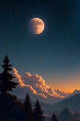 sunset over the mountains