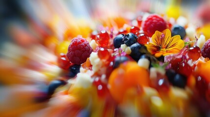 Gourmet meal with vibrant ingredients