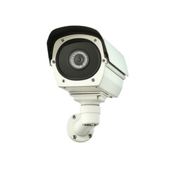 Dome-Shaped Security Camera Mounted on Bracket