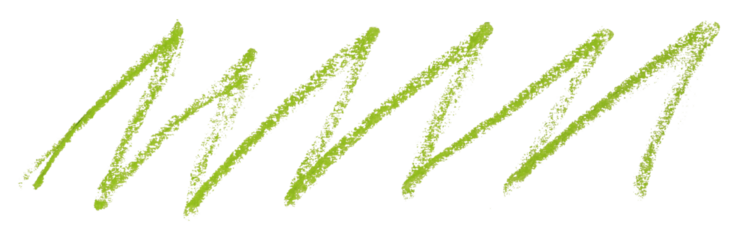 green pencil strokes isolated on transparent background