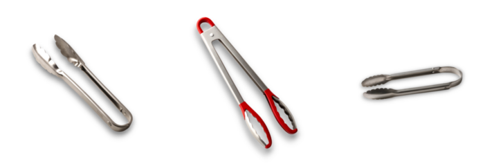 Isolated tongs on a transparent background for kitchen use