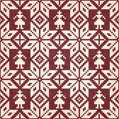Scandinavian style seamless vector mosaic tiles pattern