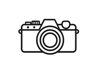 Simple Line Drawing of a Classic Camera