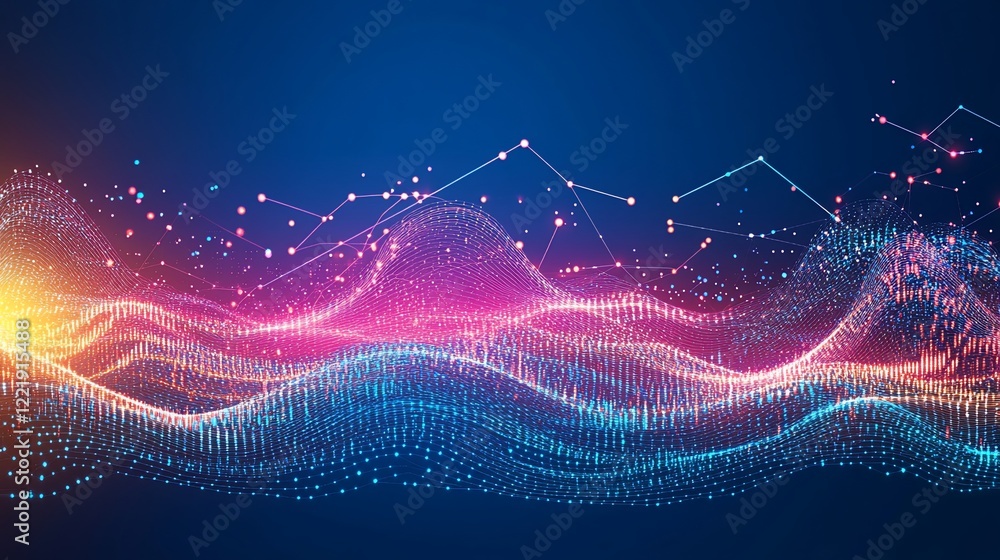 Poster abstract digital waveforms: a symphony of data visualization