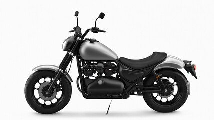 Fototapeta premium black motorcycle isolated on white background