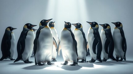 Obraz premium Emperor Penguins in Spotlight