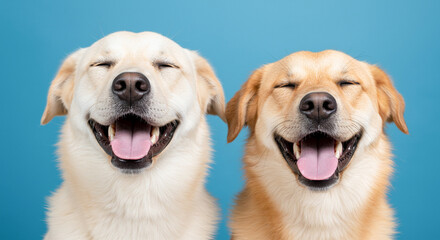 笑顔で並ぶ2匹の犬
