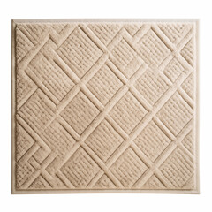 Beige Textured Rug Diamond Pattern Woven Carpet Home Decor