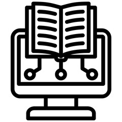 Digital Education Outline Icon