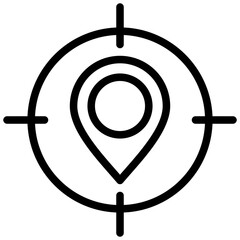 Location Accuracy Outline Icon