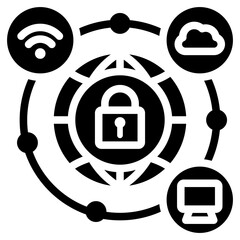 Enhanced Connectivity Solid Black Icon