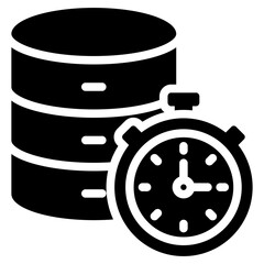 Real Time Data Solid Black Icon