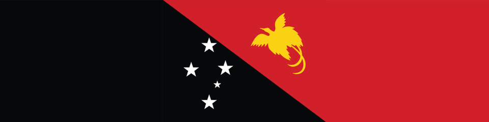 Papua New Guinea flag long banner digital vector illustration