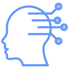 Deep Learning Lineal Blue Icon