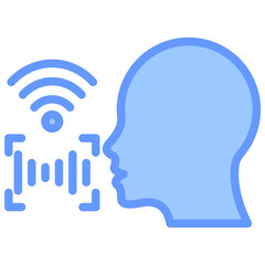 Speech Recognition Lineal Blue Icon