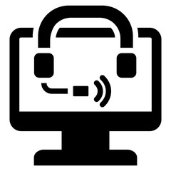 Obraz premium Virtual Assistant Solid Black Icon