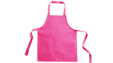 Pink rainbow kitchen apron on transparent background