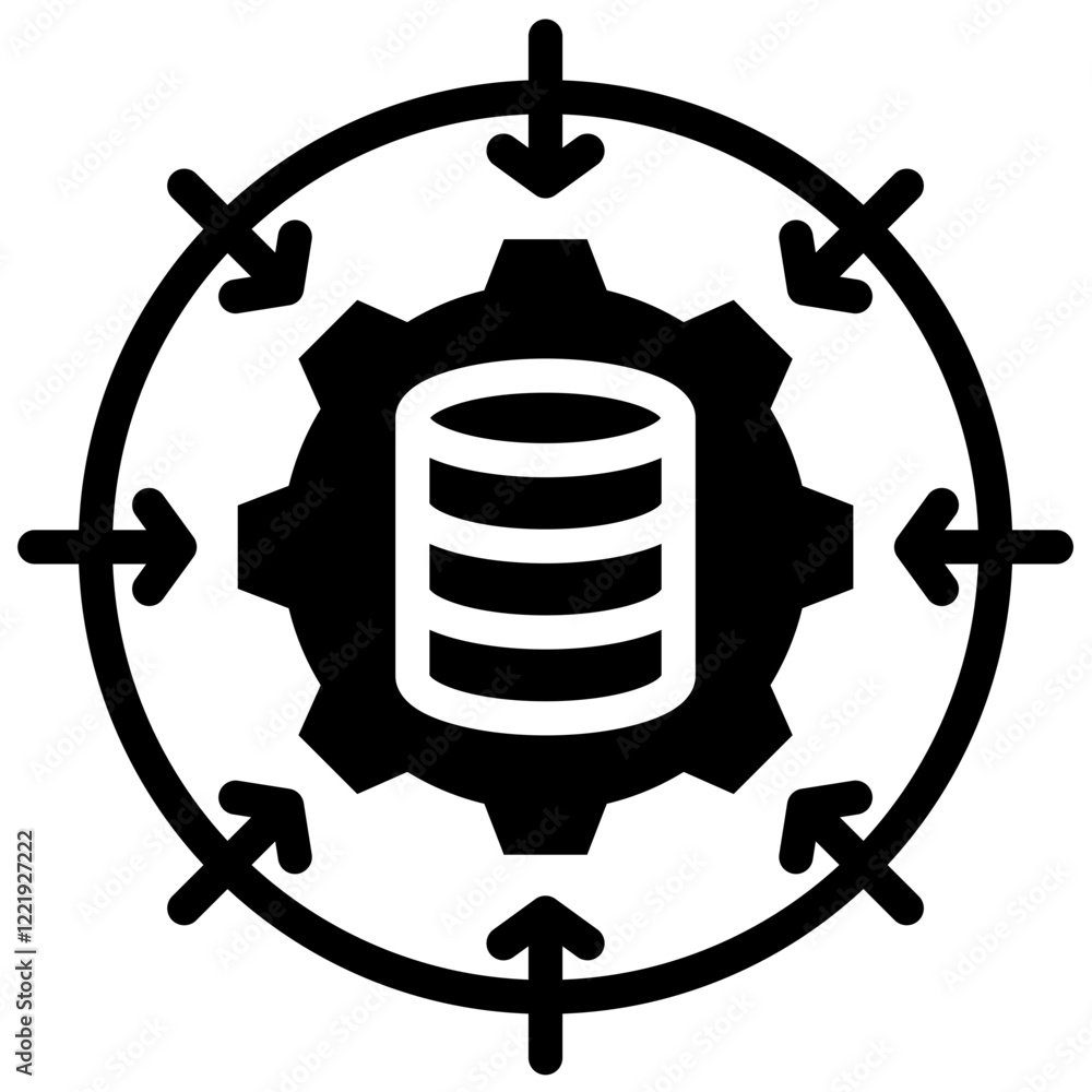 Poster data mining solid black icon
