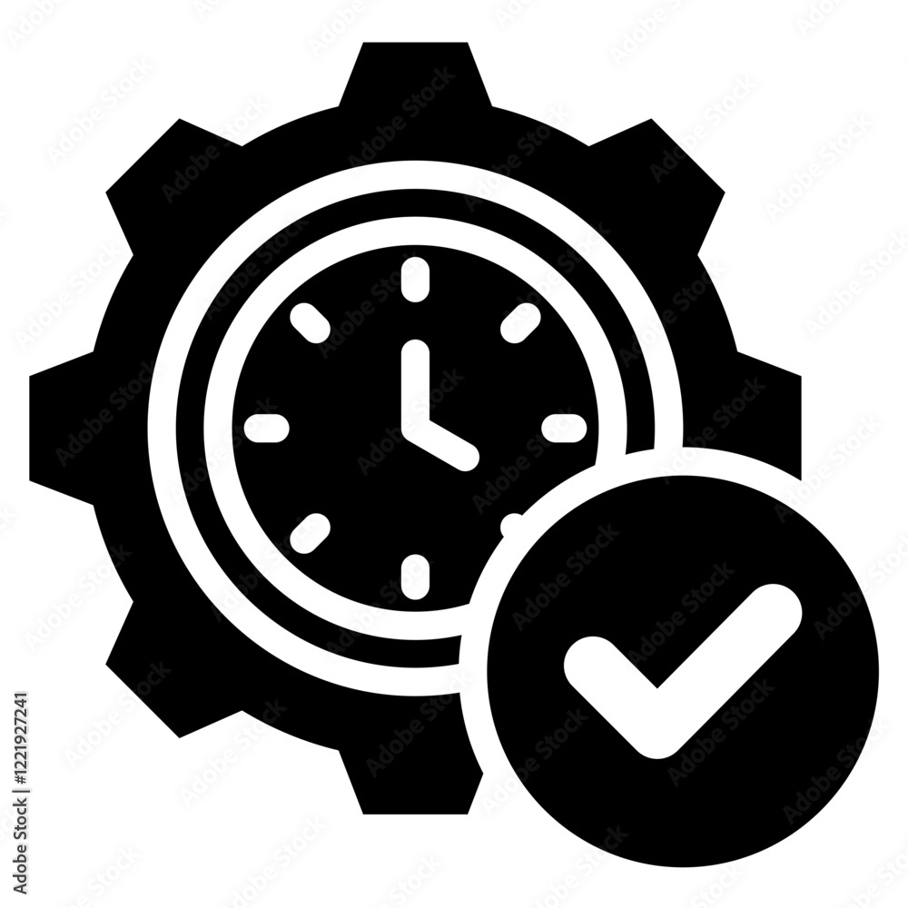Poster real time processing solid black icon