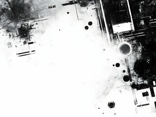 Abstract Black and White Geometric Background Illustration