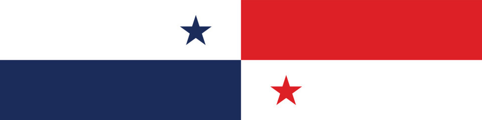 Panama flag long banner digital vector illustration