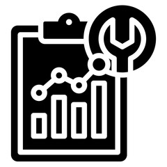Predictive Maintenance Solid Black Icon