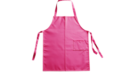 Pink rainbow kitchen apron on transparent background