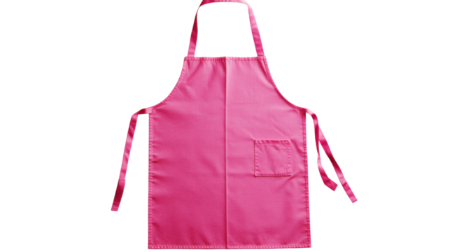 Pink rainbow kitchen apron on transparent background