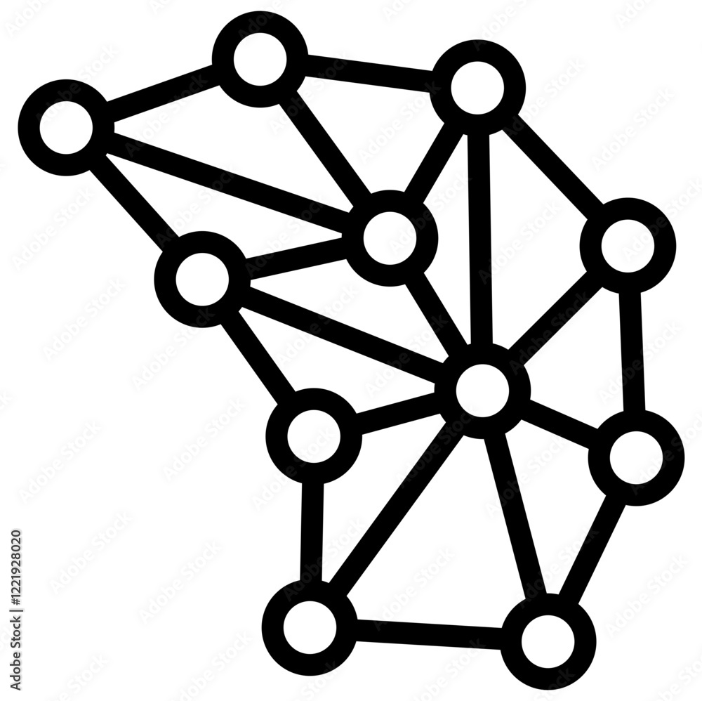 Poster neural network outline icon