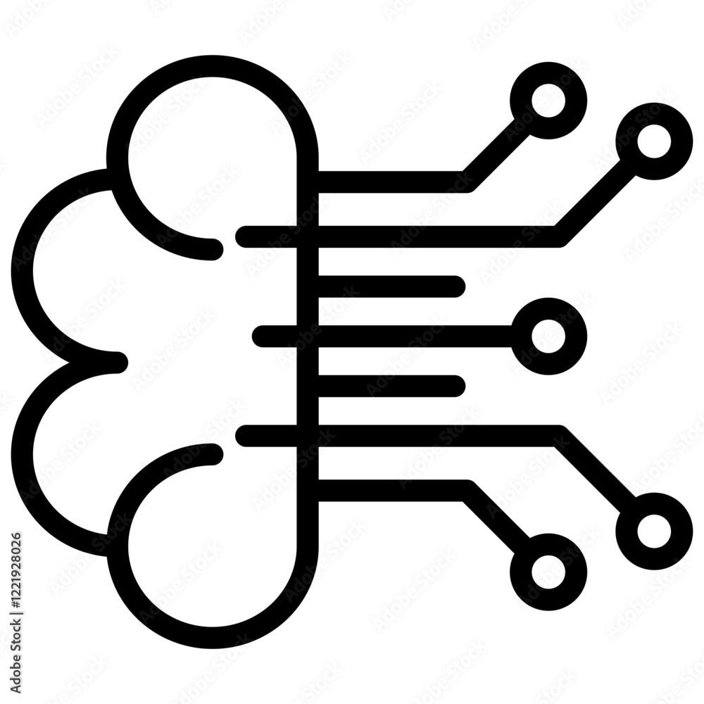 Aufkleber machine learning outline icon