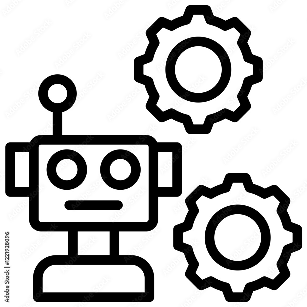 Aufkleber robotic automation outline icon