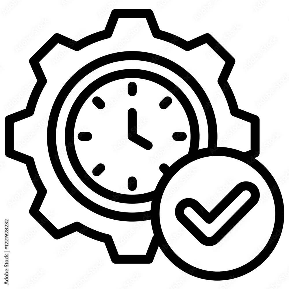 Poster real time processing outline icon
