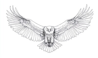Fototapeta premium Majestic Eagle Soaring Wings Spread Wide Open