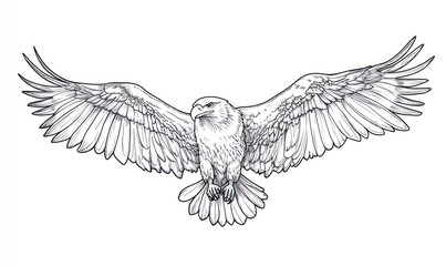 Obraz premium Majestic Eagle Soaring With Wings Outspread