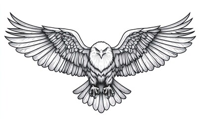 Obraz premium Majestic Eagle Soaring With Wings Spread Wide