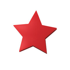 Bright Red Three-Dimensional Star Shape with Smooth Finish