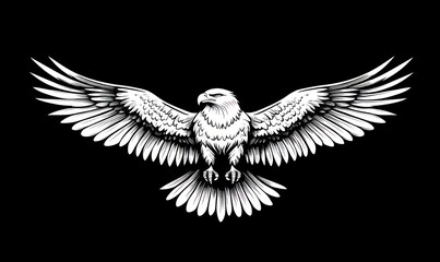 Obraz premium Majestic Eagle Soaring Wings Spread Wide Open