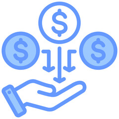 Passive Income Lineal Blue Icon