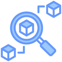 On Chain Analytics Lineal Blue Icon