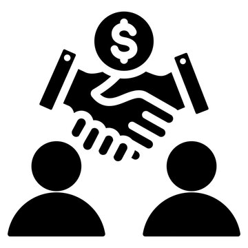 Peer To Peer Lending Solid Black Icon