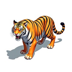 Naklejka premium An isometric depiction of tiger as chinese zodiac icons