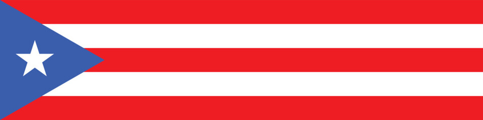 Puerto Rico flag long banner digital vector illustration